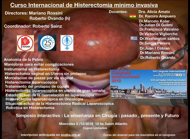 Histerctomia en Congreso Internacional 2018